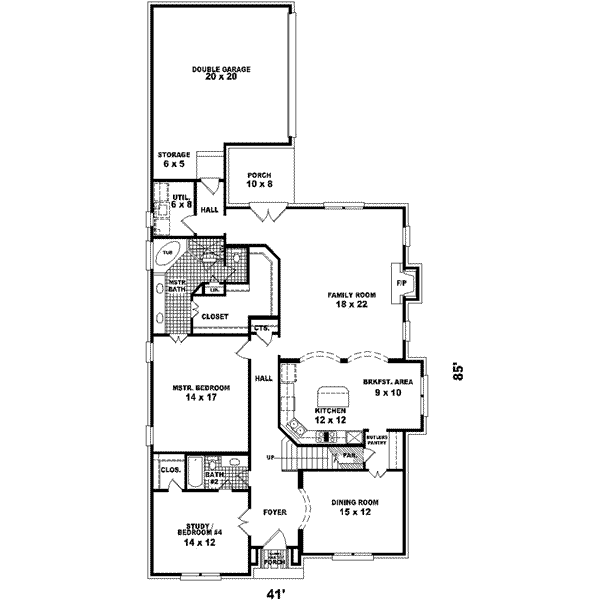 Tudor Floor Plan - Main Floor Plan #81-428