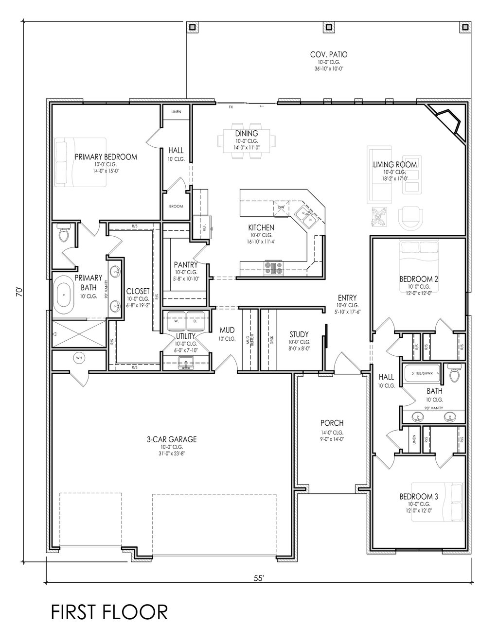Exterior - Front Elevation 5 for Contemporary House Plan #1119-14 - 3 bed, 2 bath