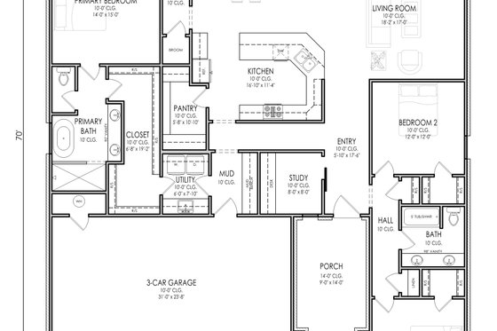 Exterior - Front Elevation 5 for Contemporary House Plan #1119-14 - 3 bed, 2 bath