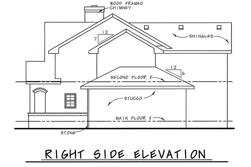 House Blueprint - Exterior - Other Elevation 1 for Colonial House Plan #20-1226 - 4 bed, 2.5 bath