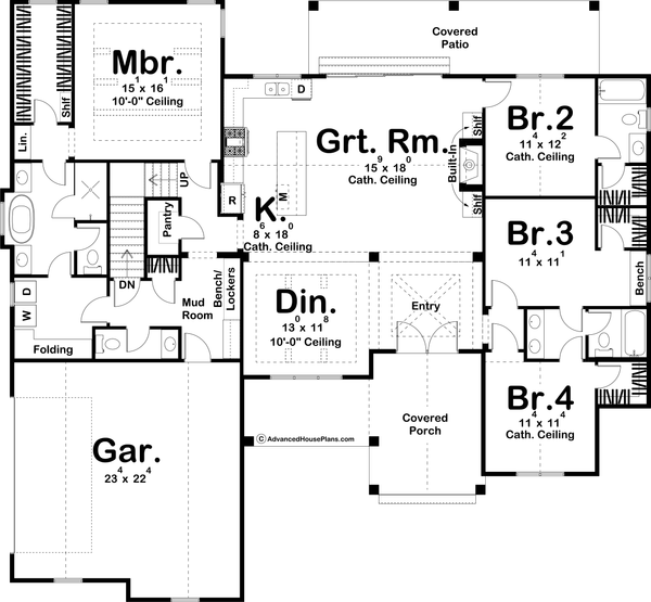 Farmhouse Floor Plan - Main Floor Plan #455-247