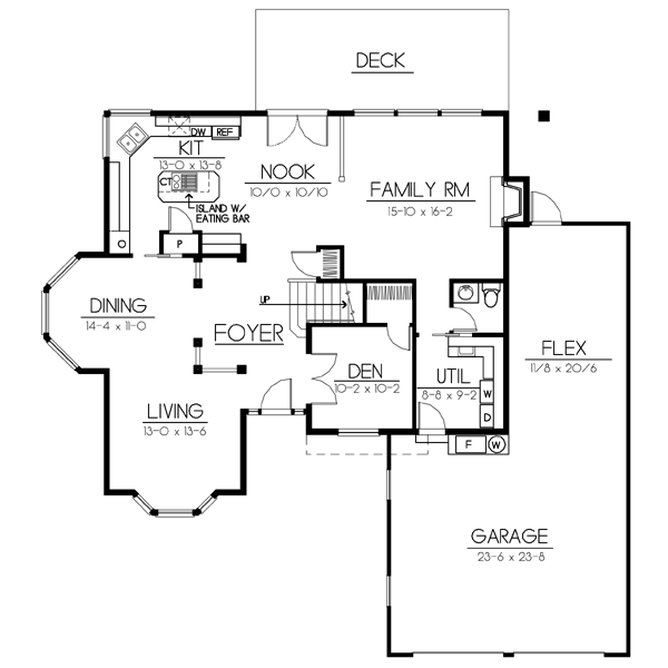 Traditional Floor Plan - Main Floor Plan #100-431