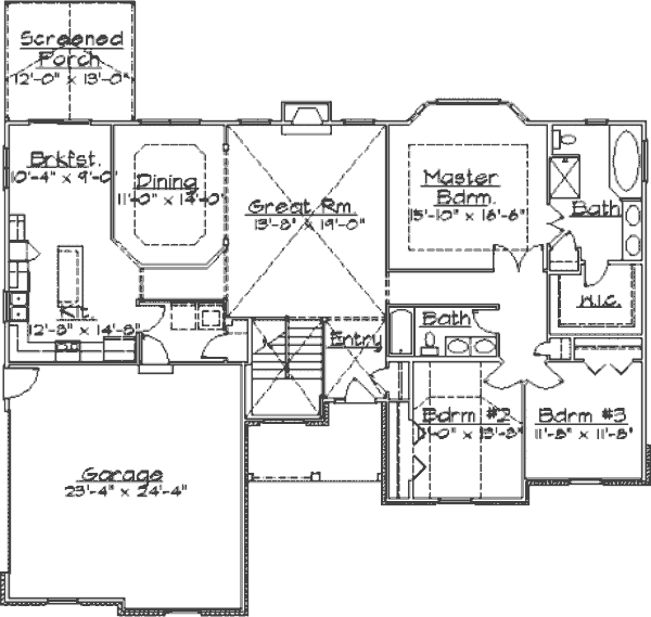 House Design - Traditional Floor Plan - Main Floor Plan #31-118