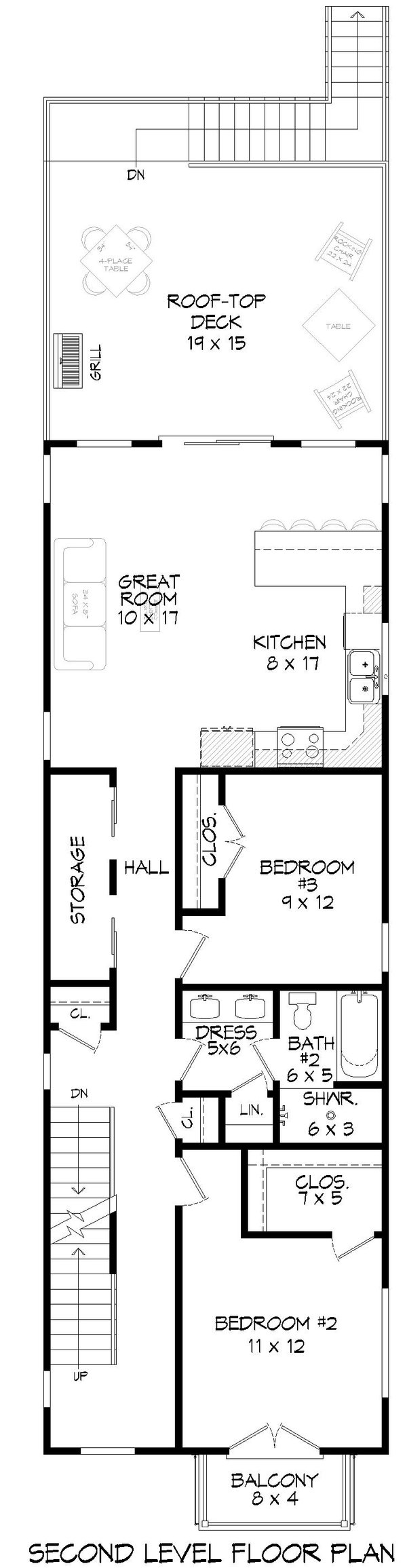 House Blueprint - Contemporary Floor Plan - Upper Floor Plan #932-1367