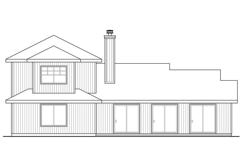 Architectural House Design - Exterior - Rear Elevation for Traditional House Plan #124-1041 - 3 bed, 3.5 bath