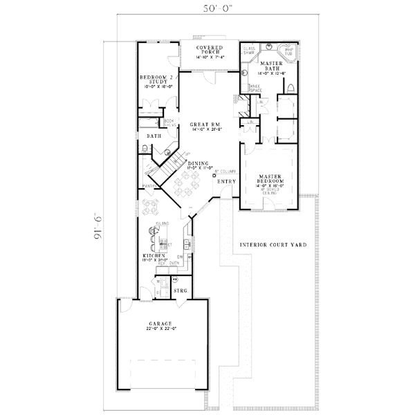 Dream House Plan - Traditional Floor Plan - Main Floor Plan #17-211