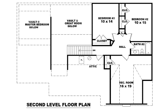 Floor Plan - Upper Floor for Traditional House Plan #81-759 - 3 bed, 2.5 bath