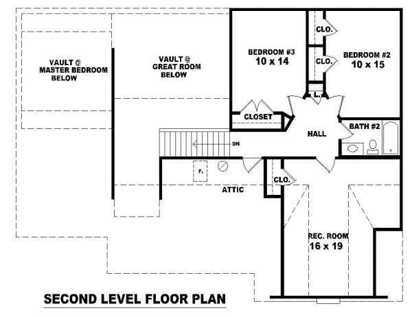Floor Plan - Upper Floor for Traditional House Plan #81-759 - 3 bed, 2.5 bath