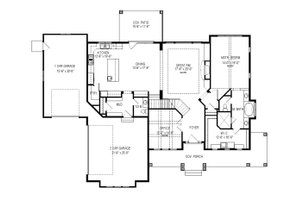 Floor Plan - Main Floor for Craftsman House Plan #920-105 - 3 bed, 3.5 bath