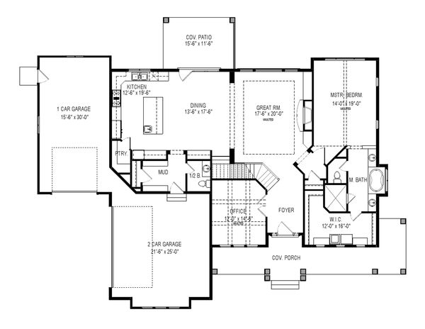 Craftsman Floor Plan - Main Floor Plan #920-105