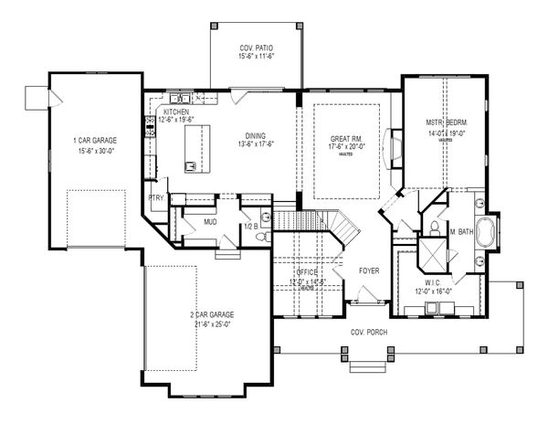 Architectural House Design - Craftsman Floor Plan - Main Floor Plan #920-105