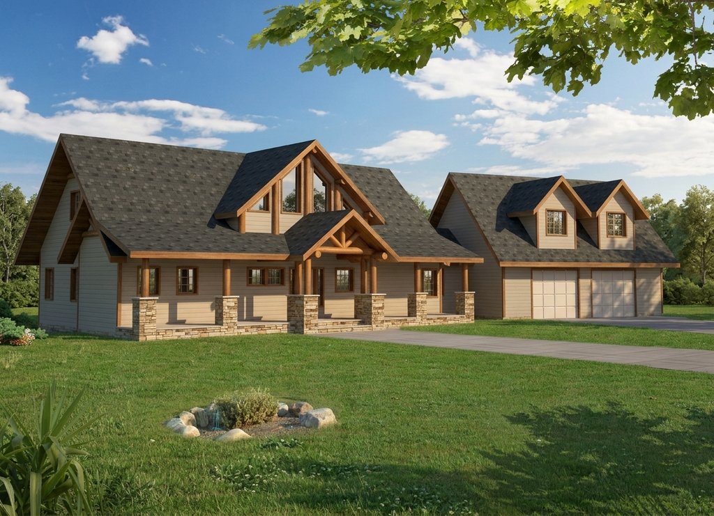 Exterior - Front Elevation 2 for Craftsman House Plan #117-703 - 3 bed, 2 bath