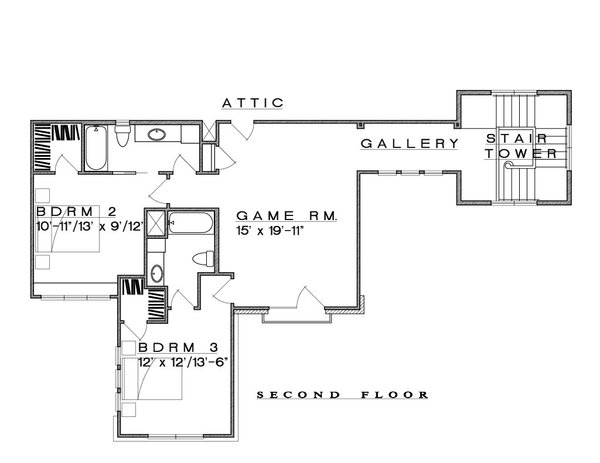 House Plan Design - Contemporary Floor Plan - Upper Floor Plan #935-24