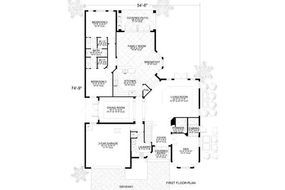 Floor Plan - Main Floor for Mediterranean House Plan #420-148 - 3 bed, 3.5 bath