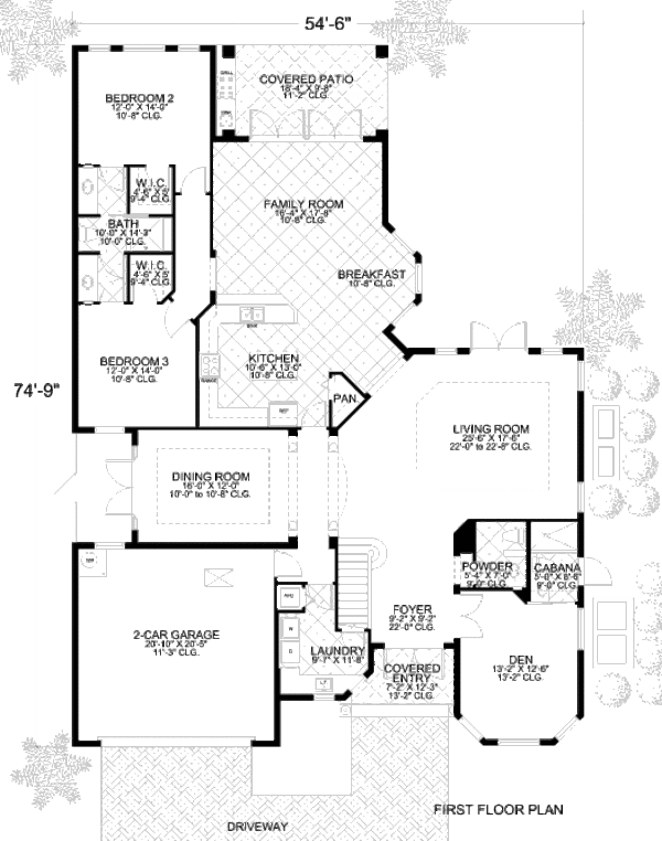 Mediterranean Floor Plan - Main Floor Plan #420-148
