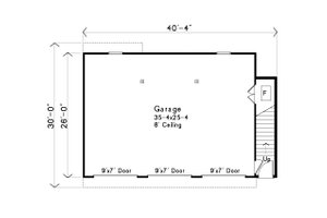 Floor Plan - Main Floor for Colonial House Plan #22-429 - 2 bed, 1 bath