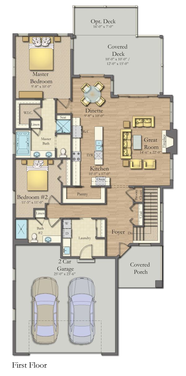 House Plan Design - Craftsman Floor Plan - Main Floor Plan #1057-9