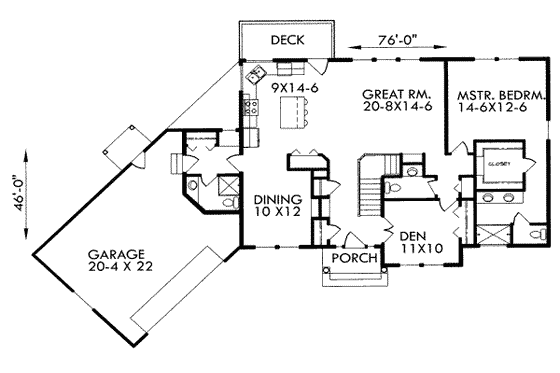 Floor Plan - Main Floor for Traditional House Plan #303-331 - 5 bed, 3.5 bath