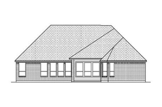 Exterior - Rear Elevation for European House Plan #84-485 - 4 bed, 3 bath