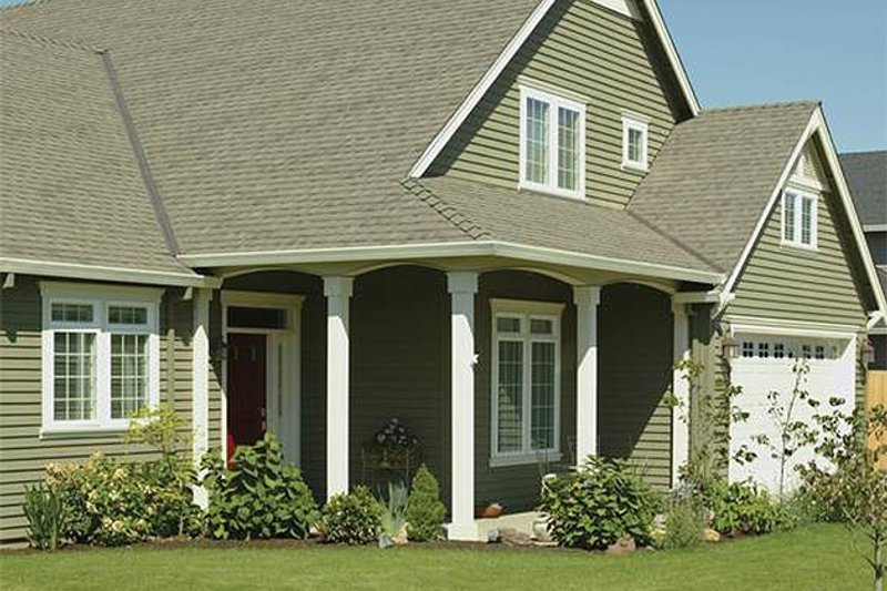 Architectural House Design - Front View - 2100 square foot Craftsman home