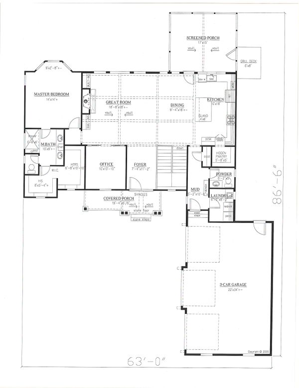 Architectural House Design - Craftsman Floor Plan - Main Floor Plan #437-128