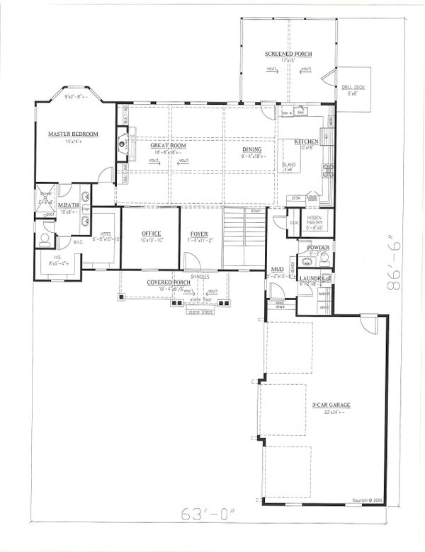 Craftsman Floor Plan - Main Floor Plan #437-128