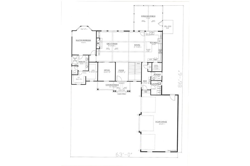 Dream House Plan - Floor Plan - Main Floor for Craftsman House Plan #437-128 - 3 bed, 3.5 bath