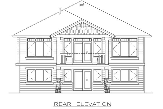 Exterior - Rear Elevation for Bungalow House Plan #1100-109 - 3 bed, 2 bath