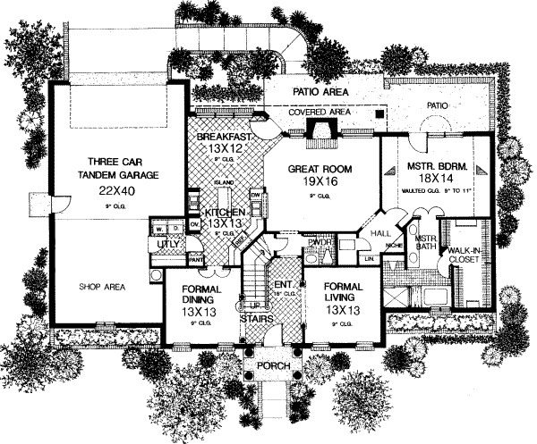 Colonial Floor Plan - Main Floor Plan #310-213