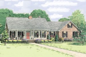 Country Exterior - Front Elevation Plan #406-139