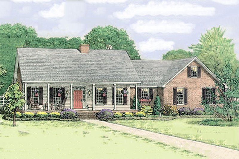 Dream House Plan - Country Exterior - Front Elevation Plan #406-139
