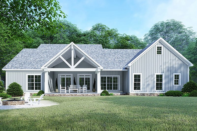 Dream House Plan - Exterior - Rear Elevation 2 for Country House Plan #923-122 - 4 bed, 3 bath