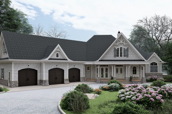 Exterior - Front Elevation 3 for Farmhouse House Plan #54-430 - 3 bed, 3.5 bath
