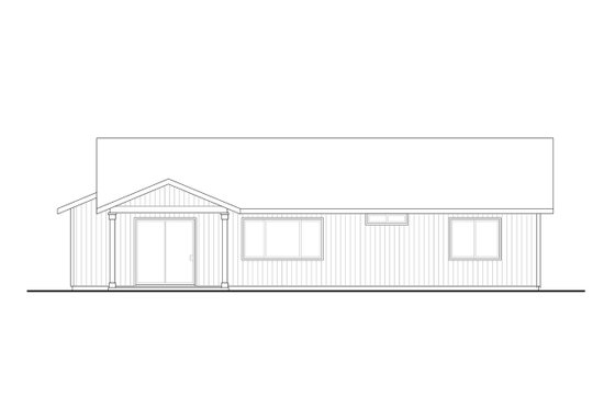 Exterior - Rear Elevation for Ranch House Plan #124-1224 - 3 bed, 2 bath