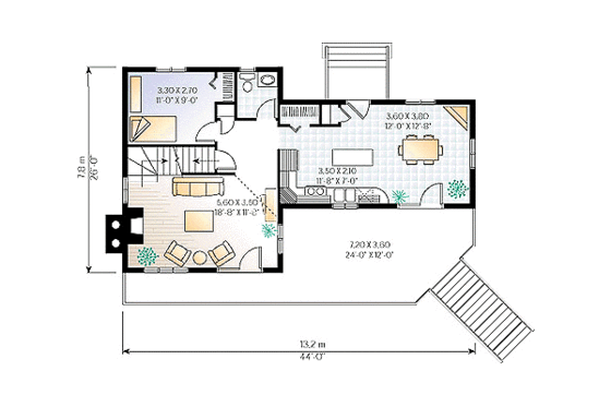 Floor Plan - Main Floor House Plan #23-2065 - 3 bed, 1.5 bath
