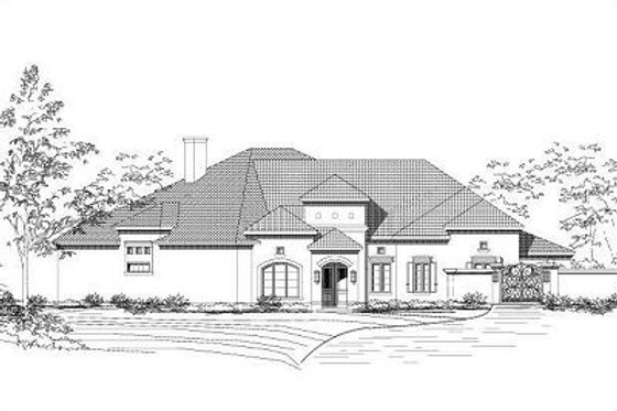 Exterior - Front Elevation House Plan #411-415 - 4 bed, 4.5 bath