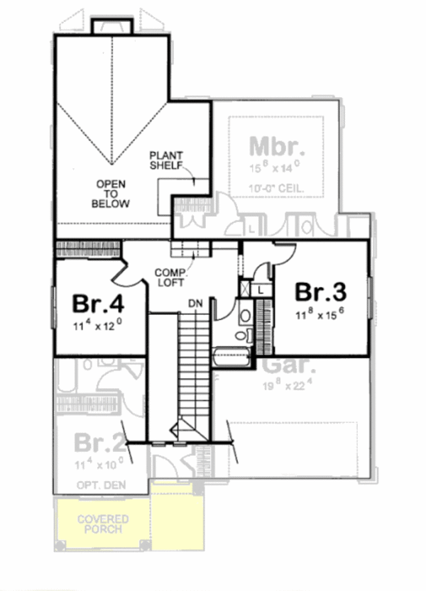 Home Plan - Craftsman Floor Plan - Upper Floor Plan #20-1235