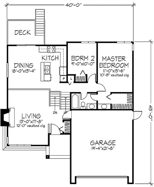 Bungalow Floor Plan - Main Floor Plan #320-338