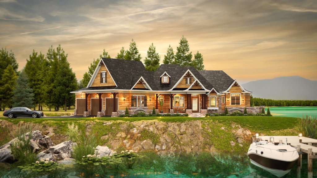 Exterior - Front Elevation 2 for Cottage House Plan #54-723 - 2 bed, 2.5 bath