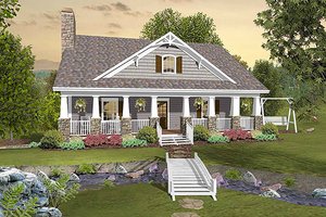Cottage style home, bungalow design, front elevation