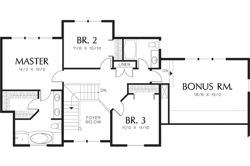 Dream House Plan - Upper level floor plan - 2200 square foot Country home