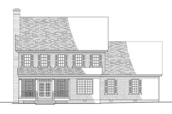 Exterior - Rear Elevation for Colonial House Plan #137-288 - 5 bed, 4 bath