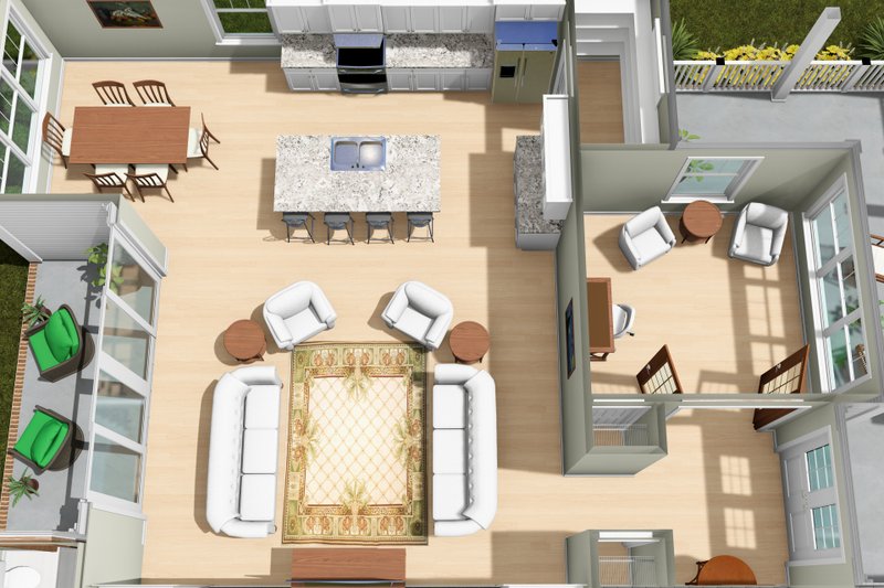 Dream House Plan - Interior - Family Room 5 for Farmhouse House Plan #513-2482 - 3 bed, 2.5 bath
