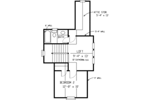 Floor Plan - Upper Floor for Farmhouse House Plan #410-105 - 2 bed, 2 bath