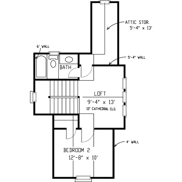 House Blueprint - Farmhouse Floor Plan - Upper Floor Plan #410-105