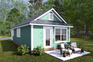 Exterior - Rear Elevation for Cottage House Plan #513-2280 - 1 bed, 1 bath