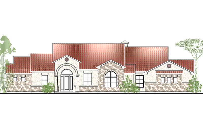 Home Plan - Mediterranean Exterior - Front Elevation Plan #80-179