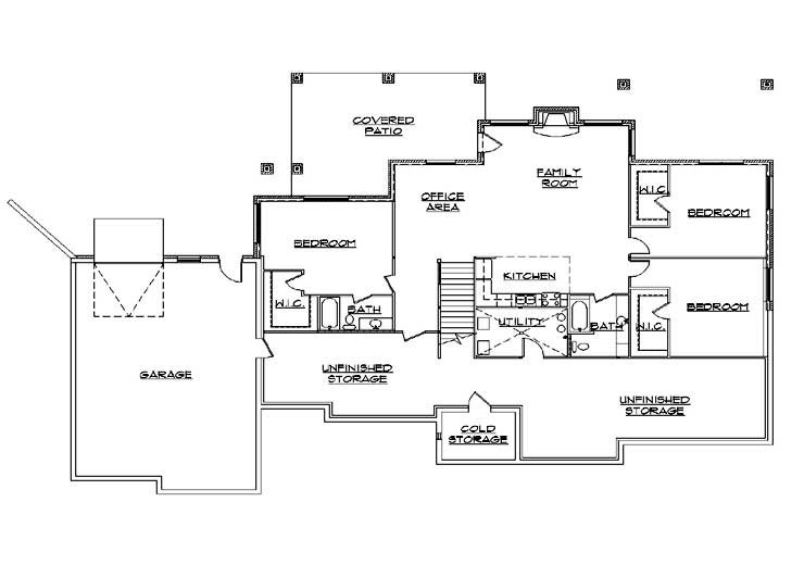 Home Plan - Floor Plan - Lower Floor for European House Plan #5-350 - 4 bed, 4 bath