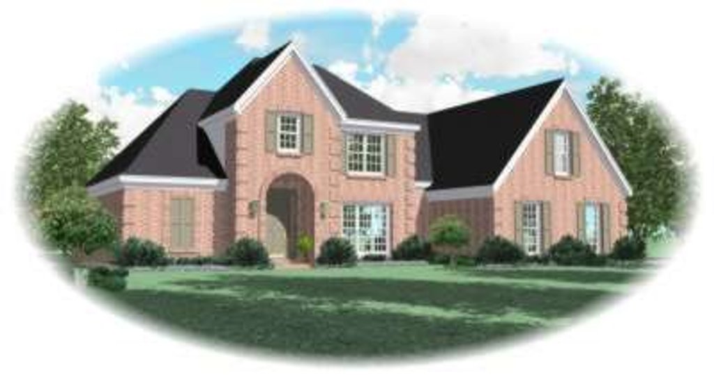 Exterior - Front Elevation 2 for European House Plan #81-1006 - 4 bed, 3 bath