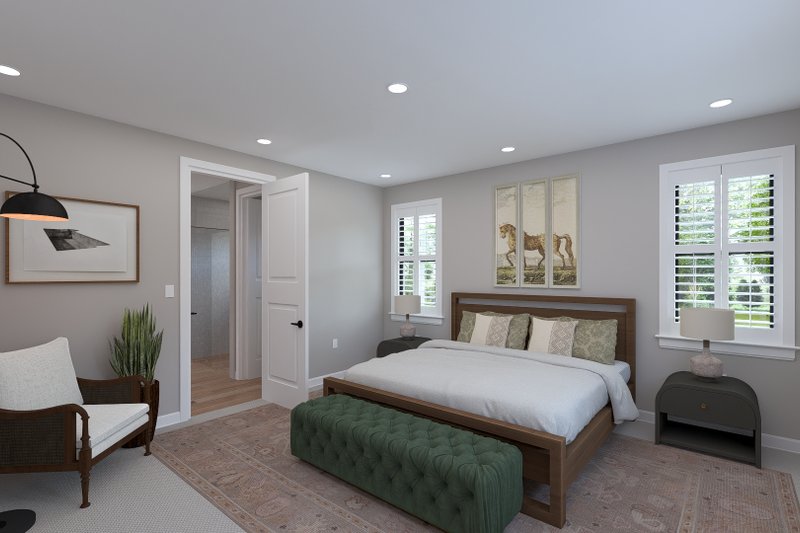 House Blueprint - Interior - Master Bedroom for Farmhouse House Plan #1060-489 - 3 bed, 2.5 bath